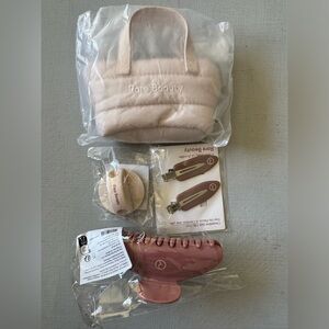 NWT RARE BEAUTY Mini Puffy Tote and Hair Accessories